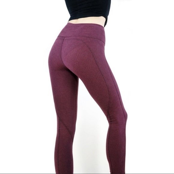 lululemon athletica Pants - Lululemon burgundy pinstripe full length leggings